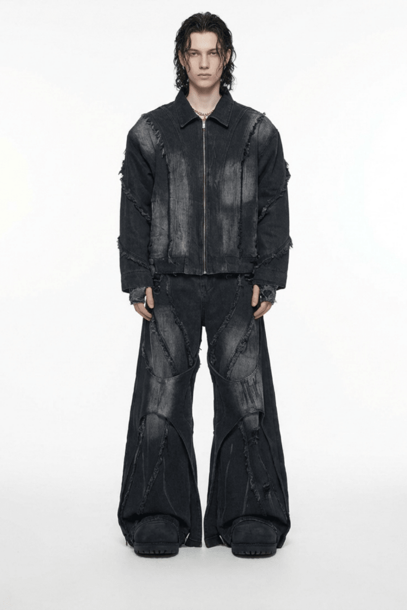 NOMANIAI Layered Flare Wide Pants na2370