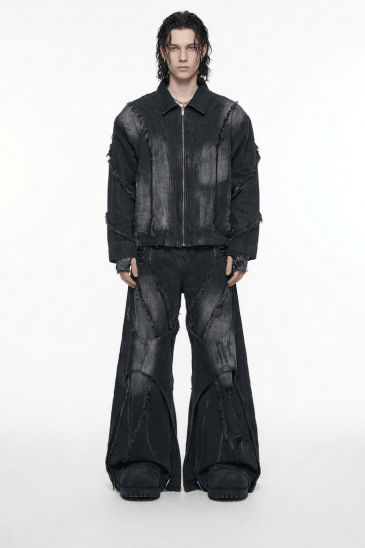 NOMANIAI Layered Flare Wide Pants na2370