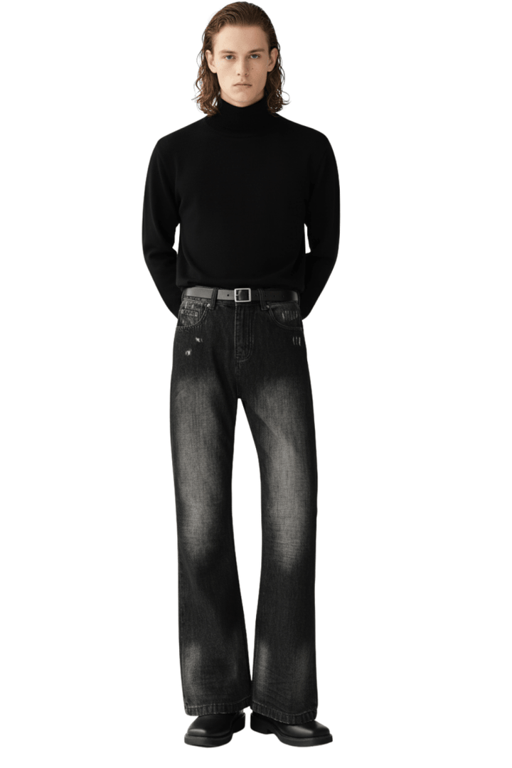 Grunge Wash Flare Jeans na2429