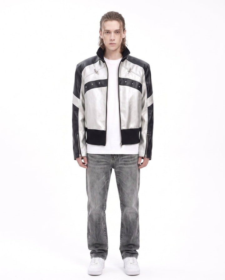 Metallic Moto Jacket na3038