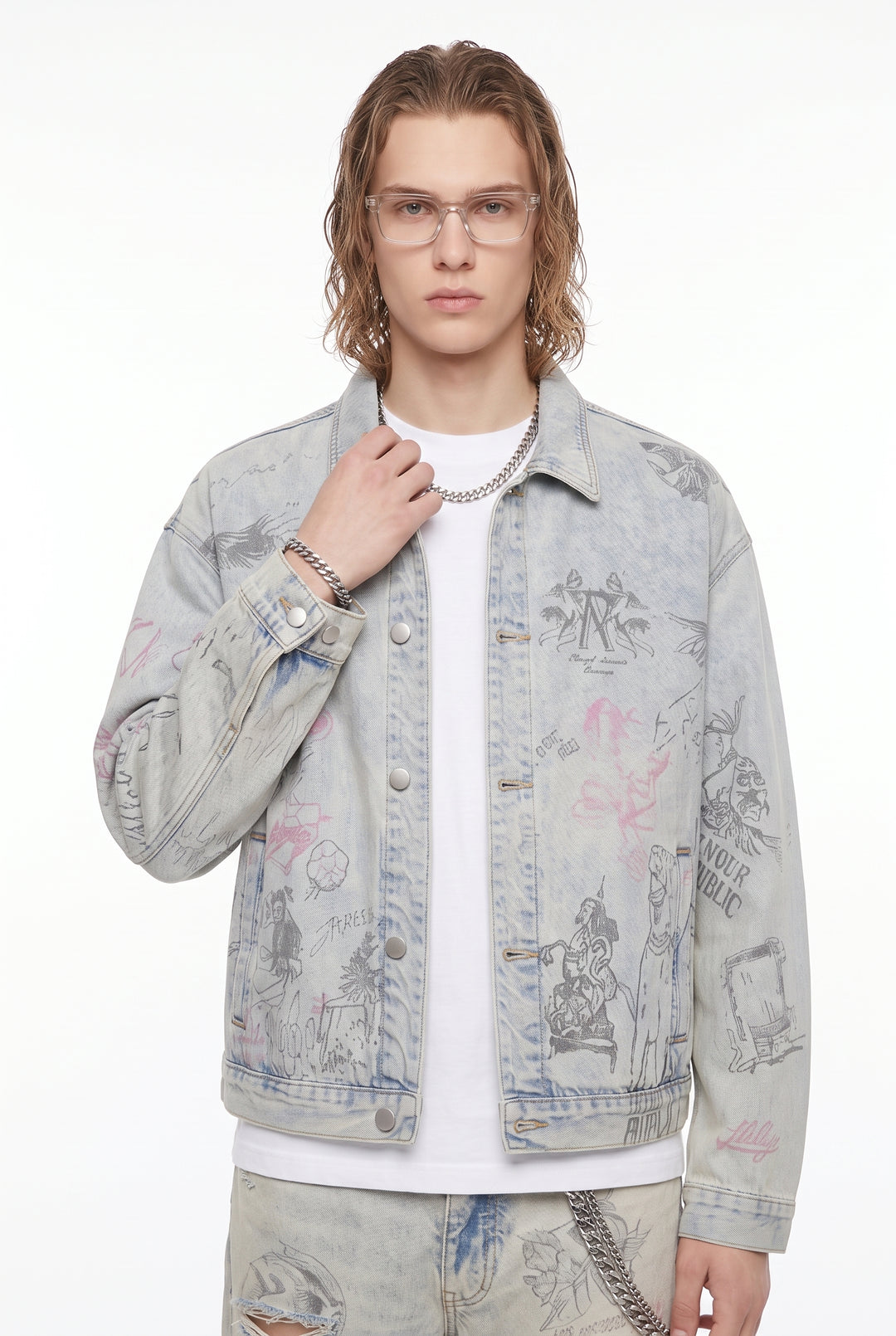 Graphic Denim Jacket na2806