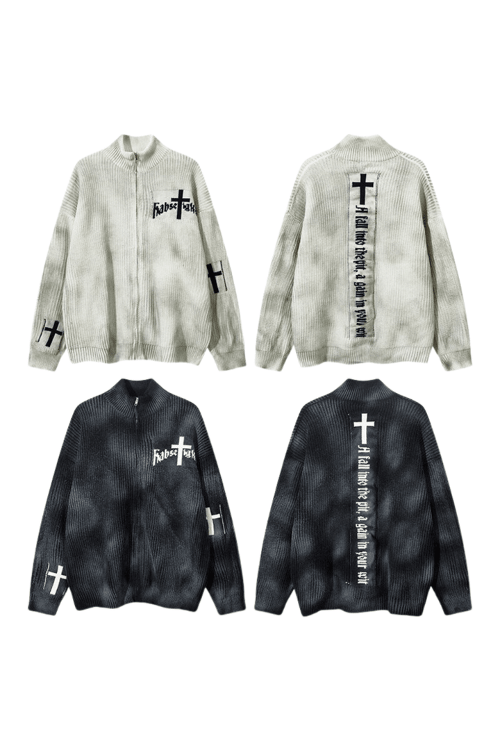 Gothic Cross Zip Knit na2447
