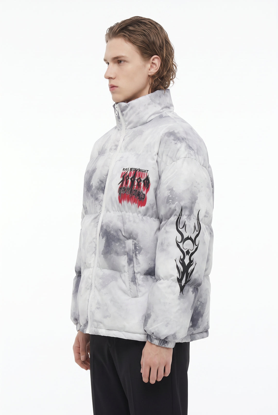 Graphic Puffer Jacket na2829