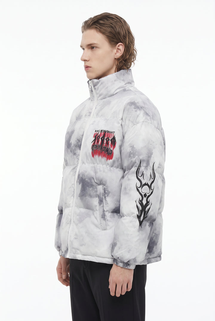 Graphic Puffer Jacket na2829
