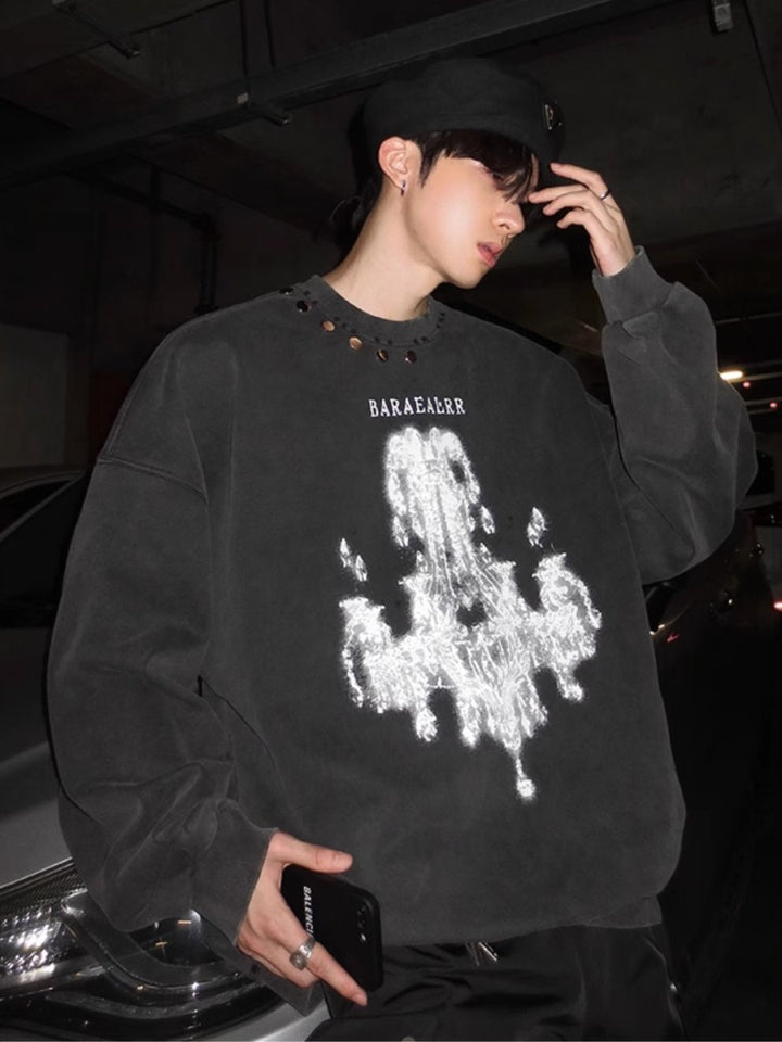 【JH HOMME】printing round neck sweater na1556