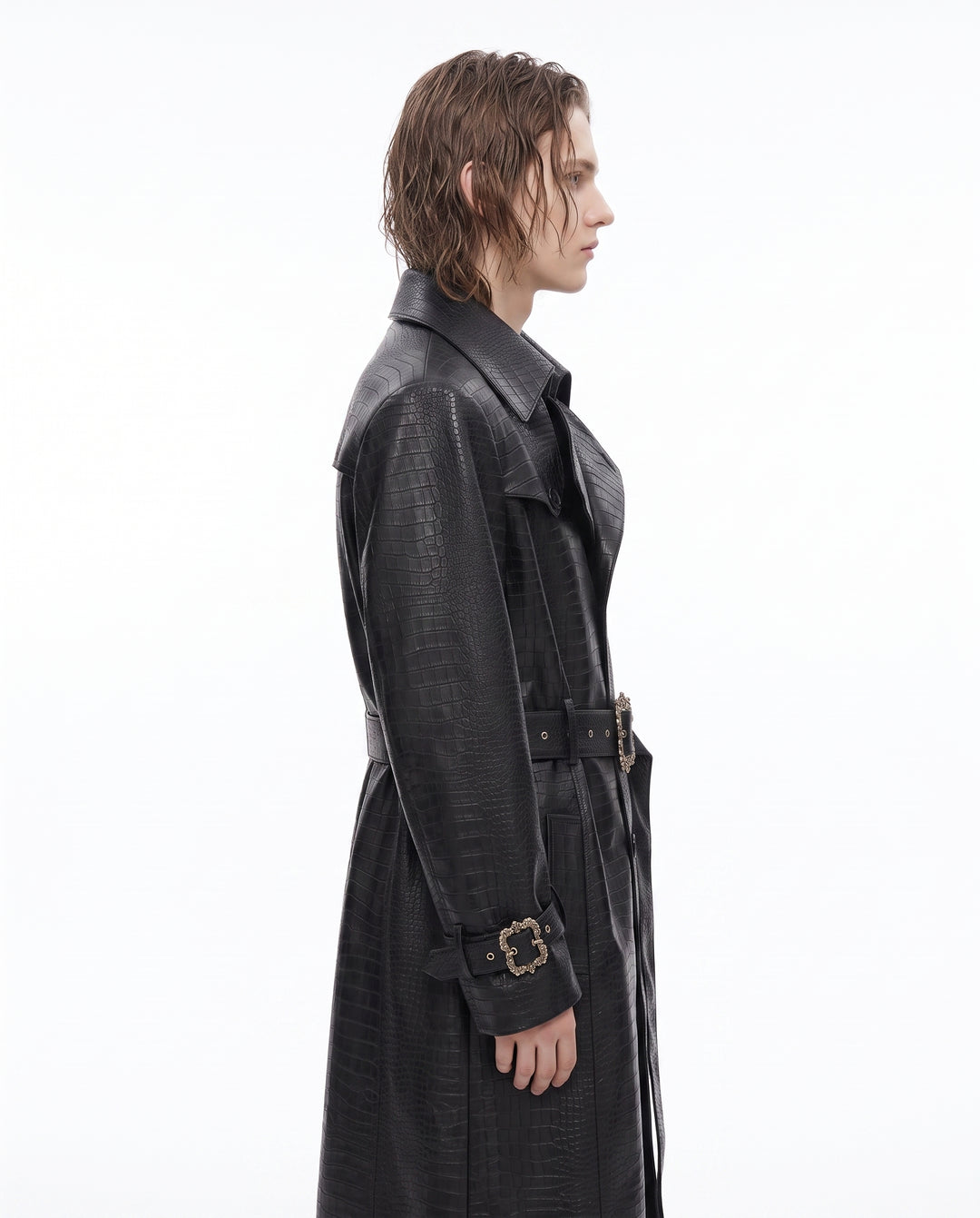 Leather Trench Coat na2990
