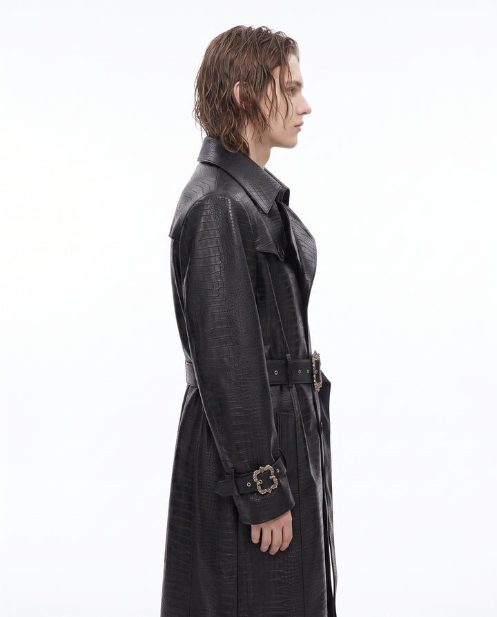 Leather Trench Coat na2990