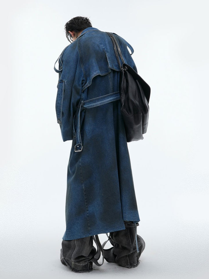 【CulturE】 vintage washed denim coat  na1455