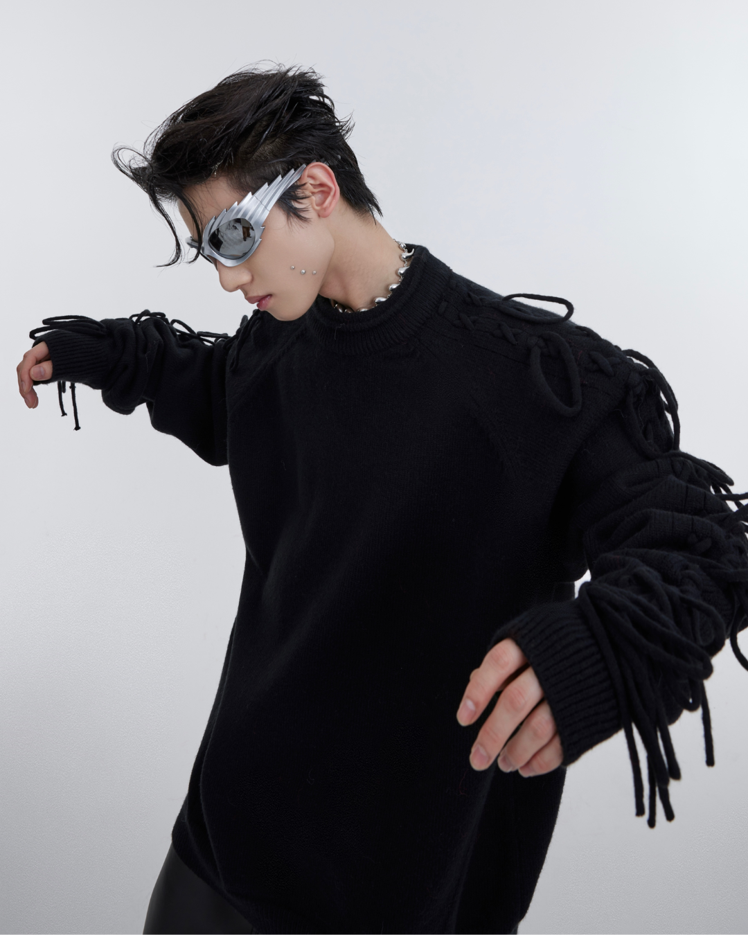 [ArguE CulturE] Fringe Arm Knit Sweater na2266