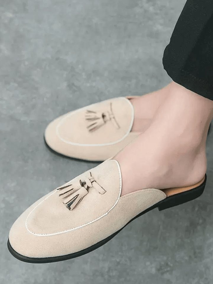 Closed-toe Backless Casual Leather Shoes na1133