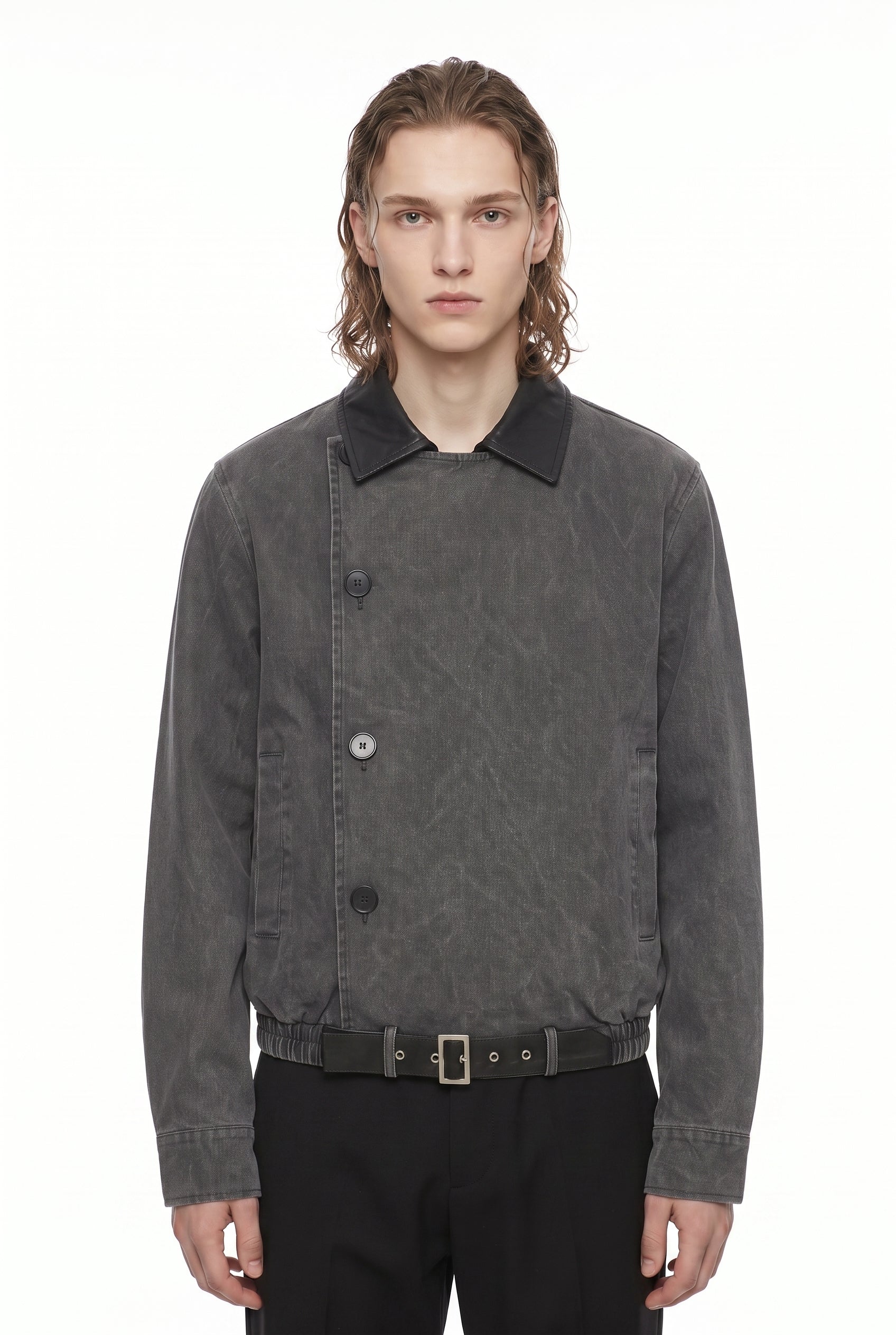 Asymmetric Belted Jacket na2834