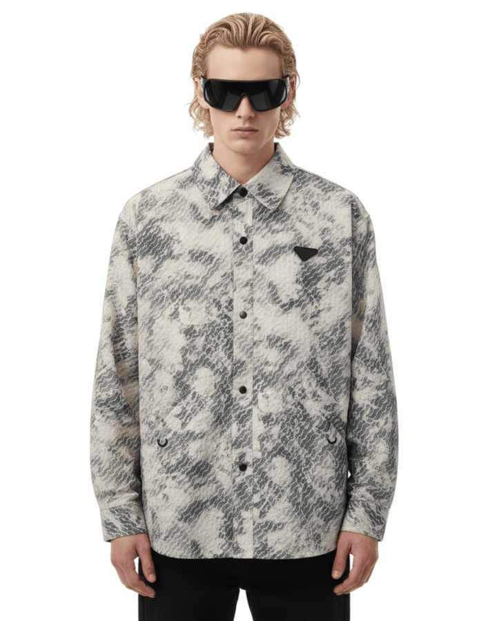 Nanostudio Art Texture Printed Shirt Jacket (na2197)