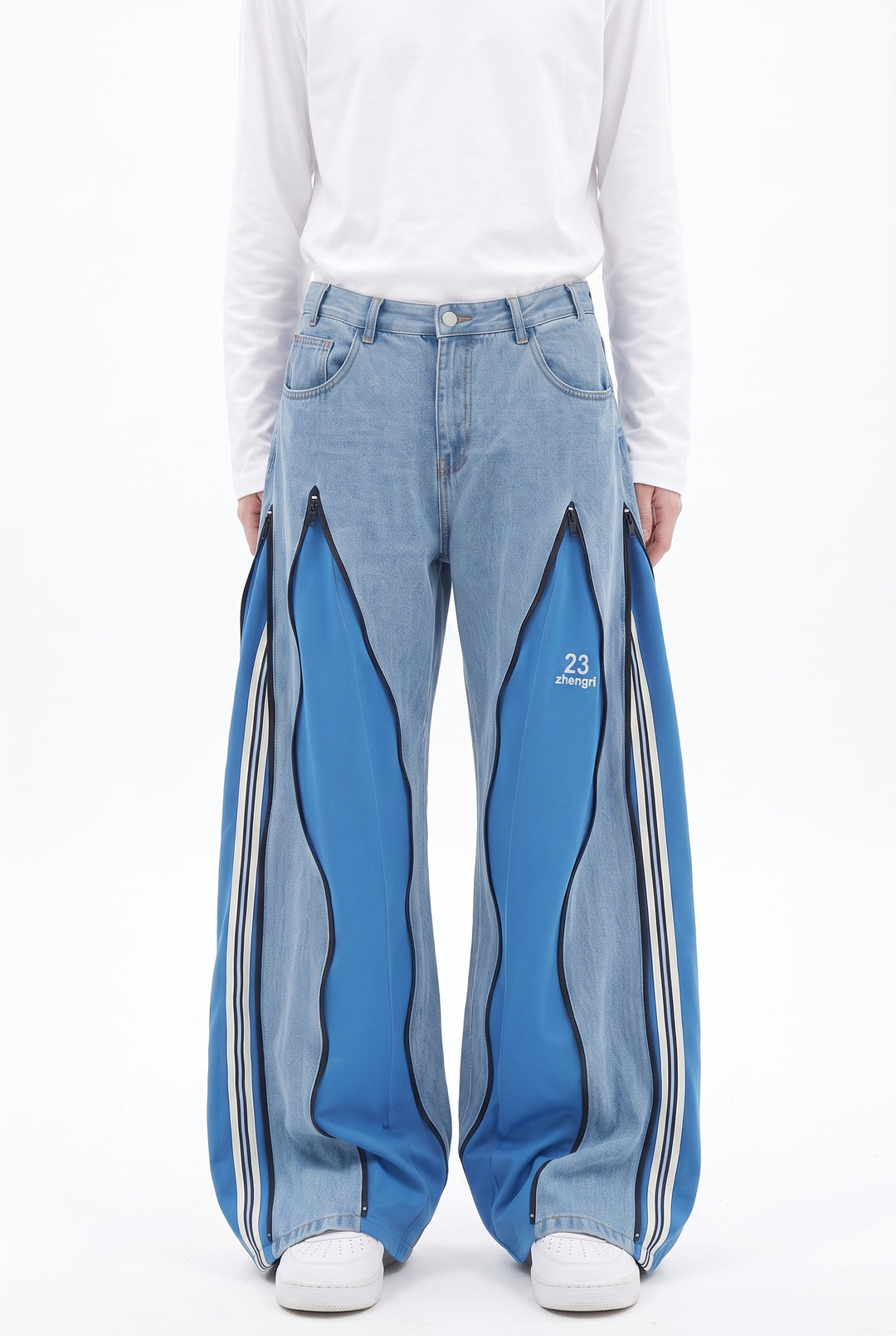 Patchwork Wide Jeans na2842