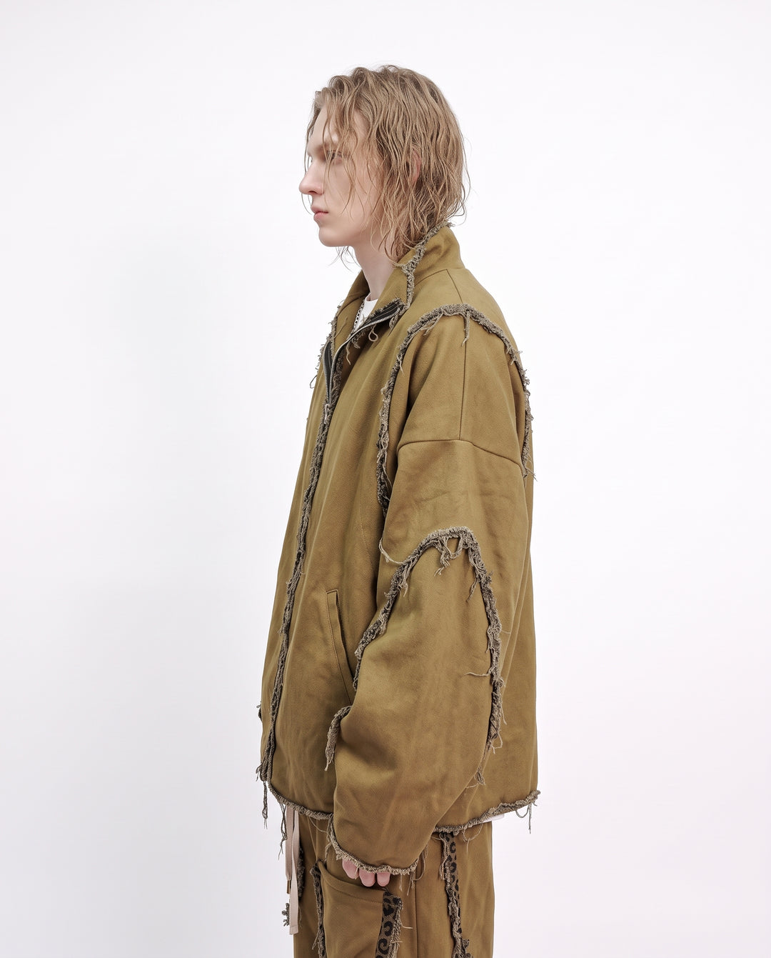 Distressed Zip Jacket na3224