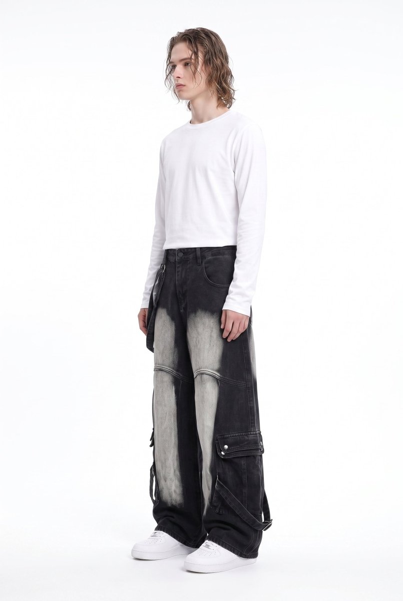 Bleached Cargo Jeans na2853