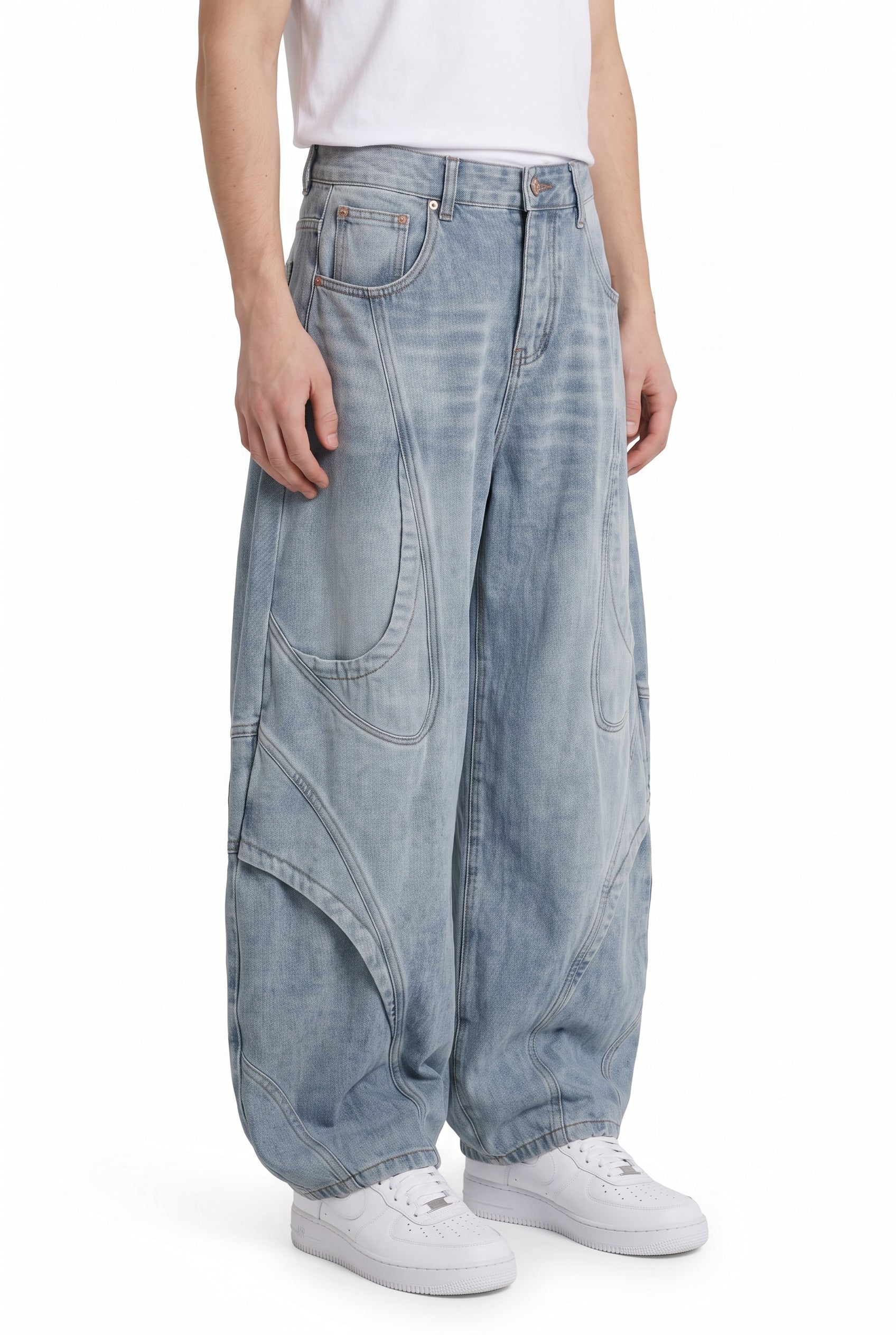 Curved Denim Pants na2822