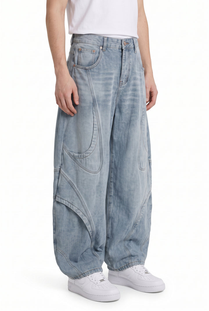 Curved Denim Pants na2822