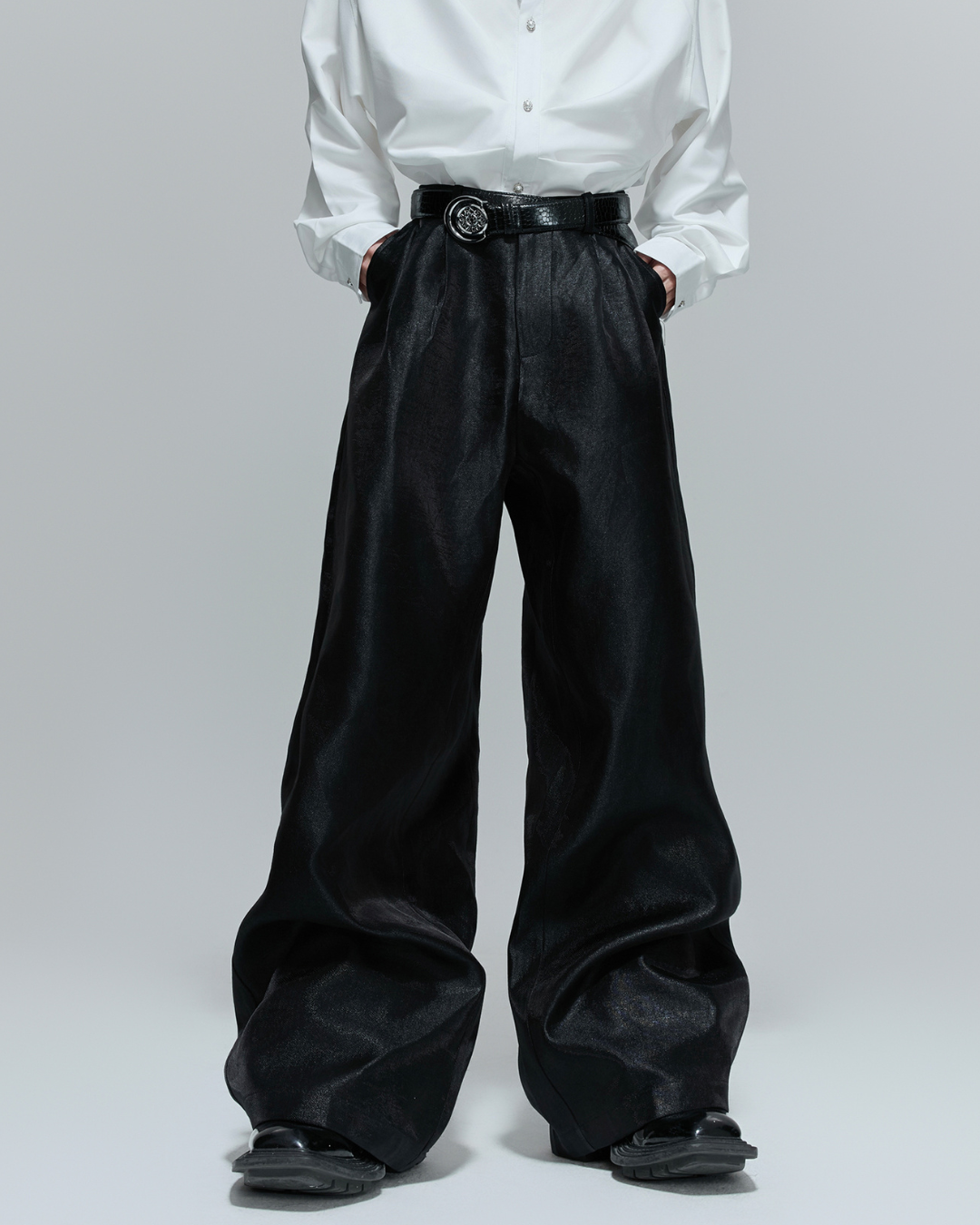 [ArguE CulturE]Luxe Sheen Wide Trousers na2268