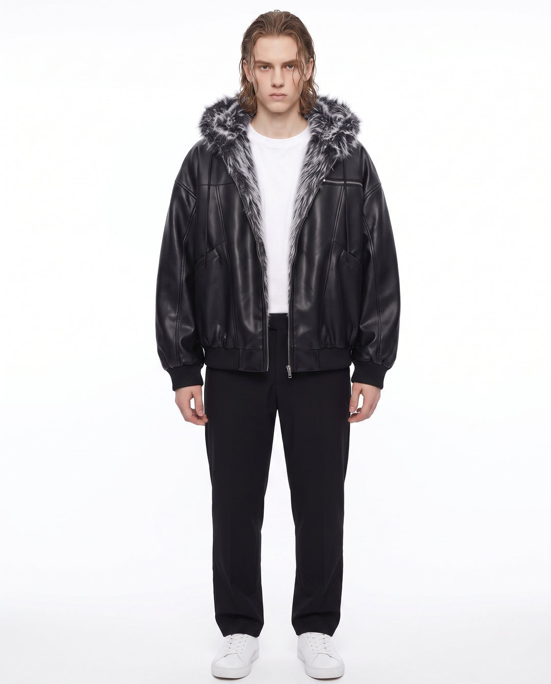 Fur Leather Jacket na3068