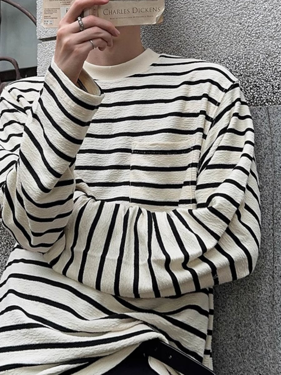 【JH HOMME】 striped knit na1491