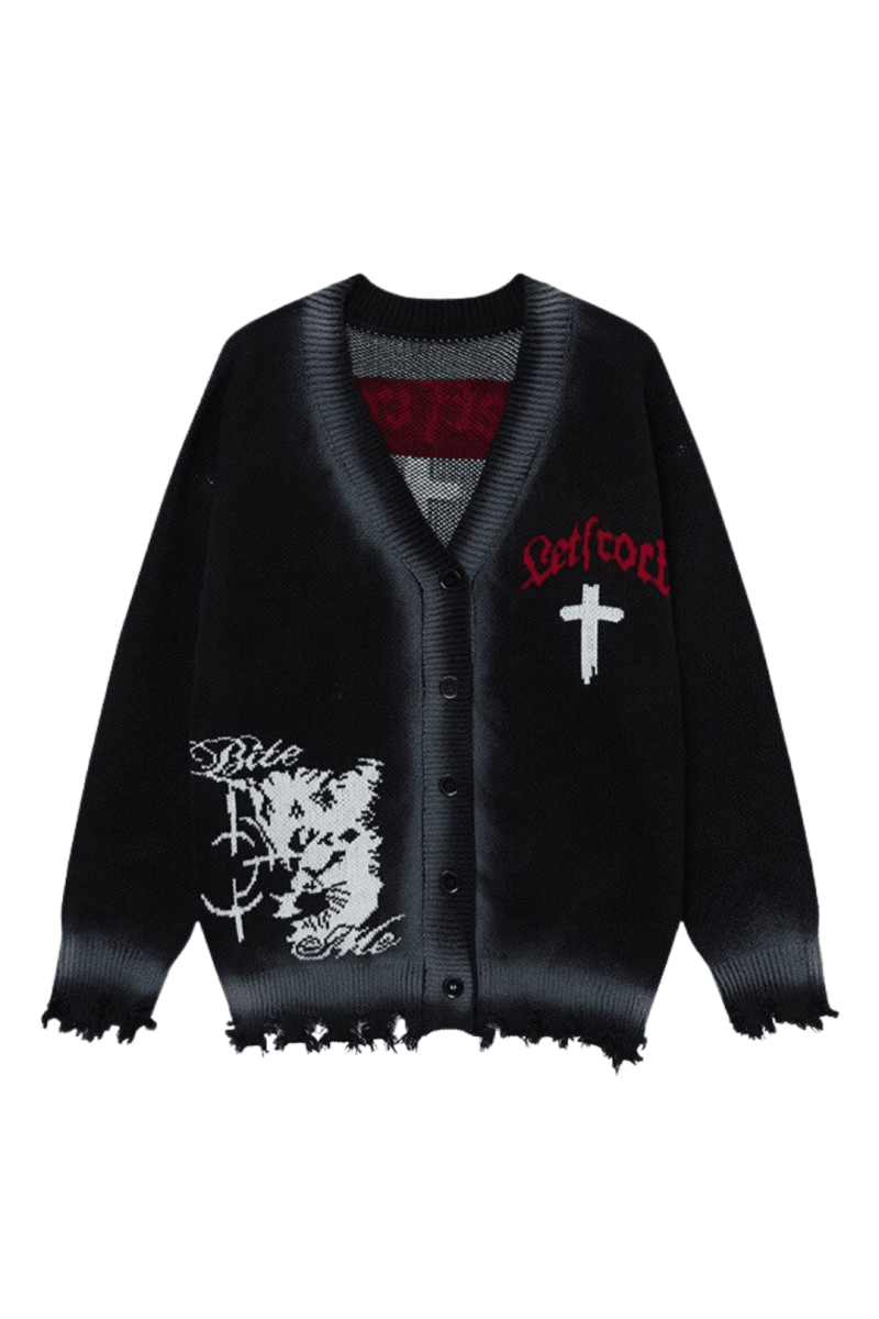 Retro Grunge Button Cardigan na2453