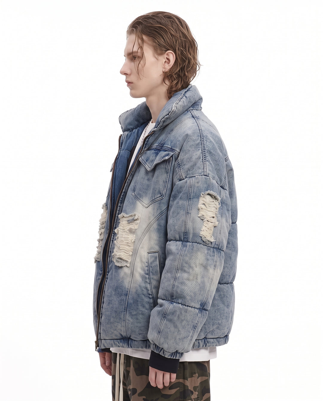 Distressed Denim Jacket na3222