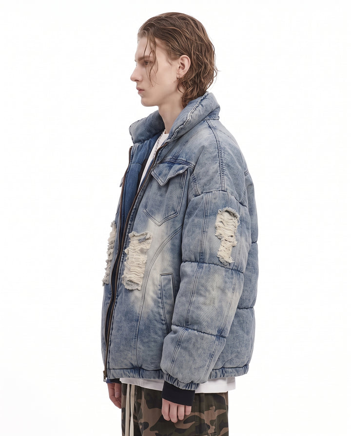 Distressed Denim Jacket na3222