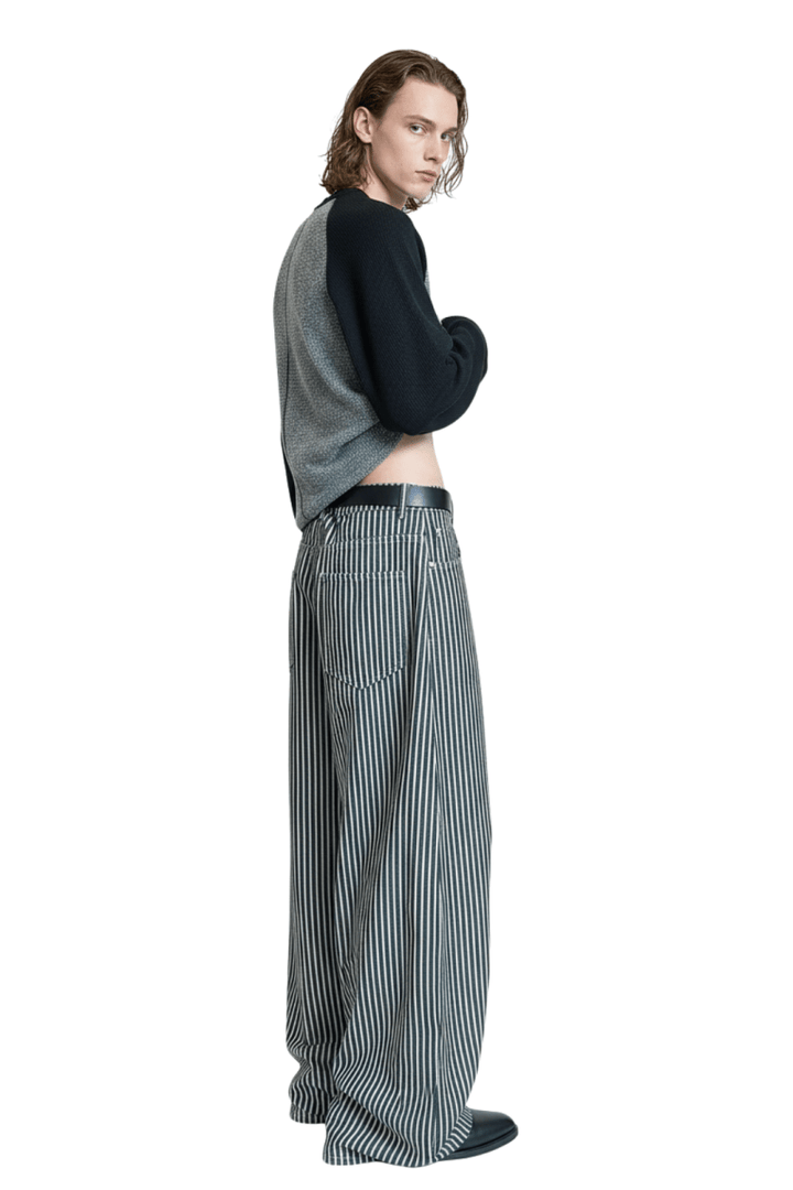 Monochrome Stripe Oversized Pants na2407
