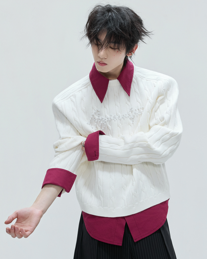 [ArguE CulturE]Pearl Logo Knit Sweater na2267