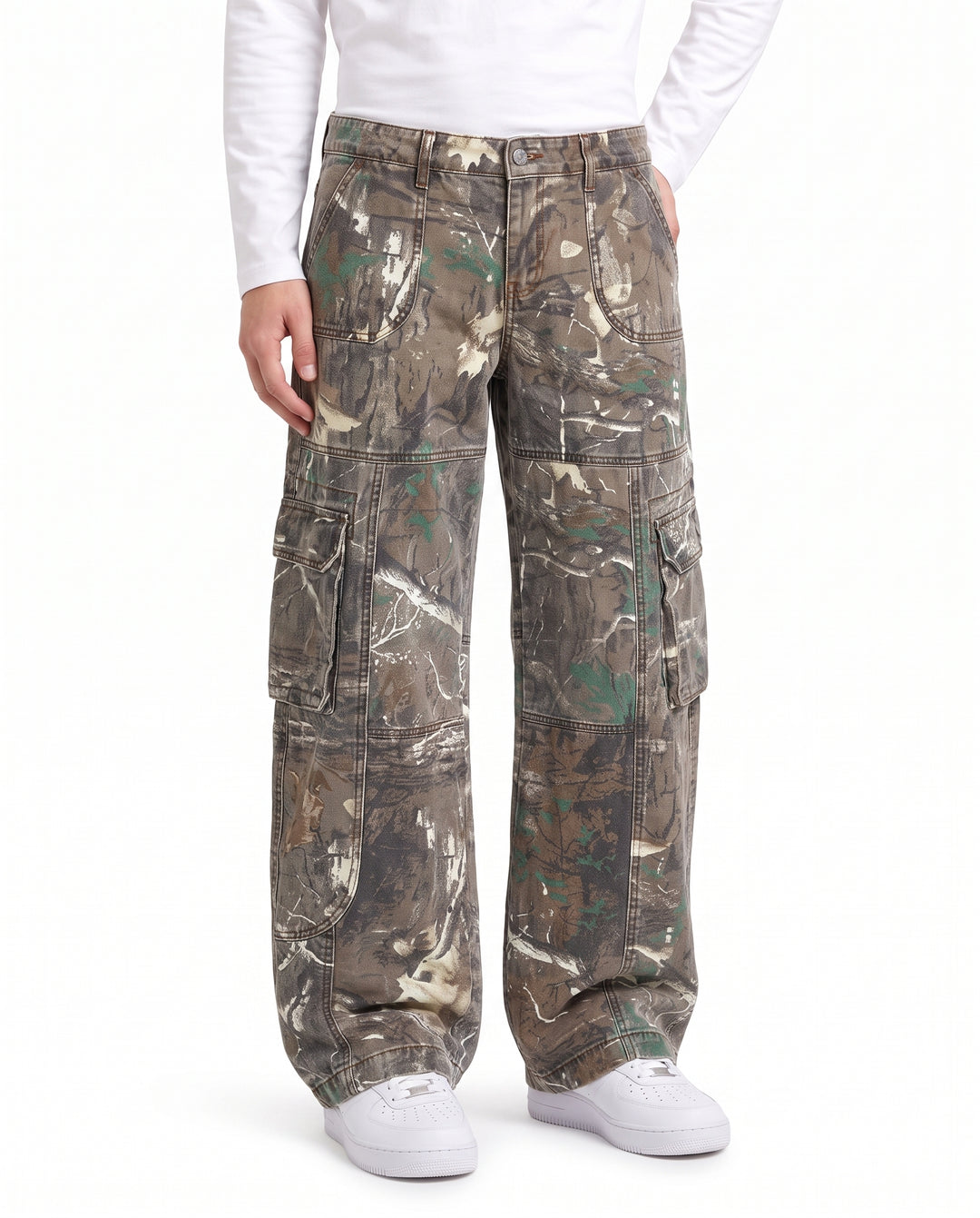 Foldover Wide Jeans na2991