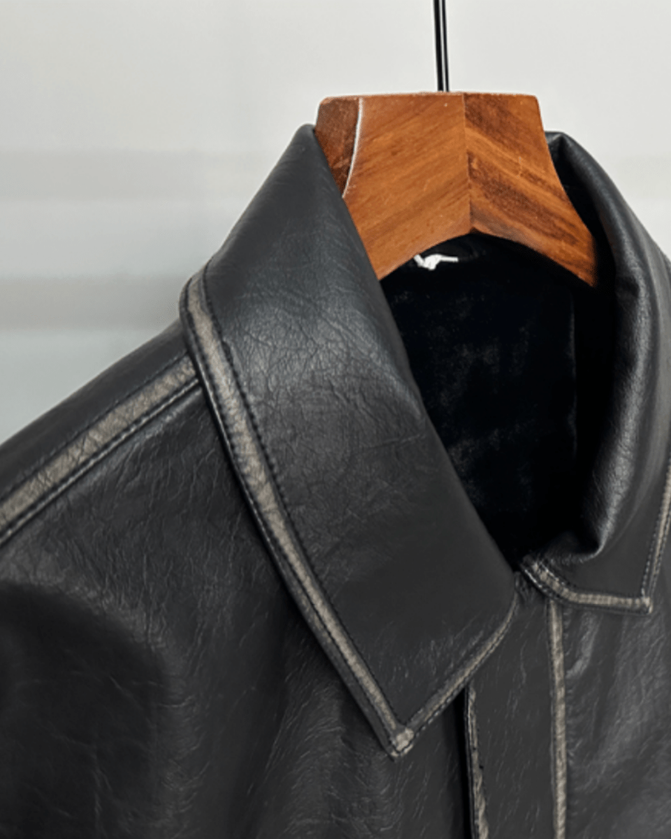 Noir Leather Utility Jacket na2263