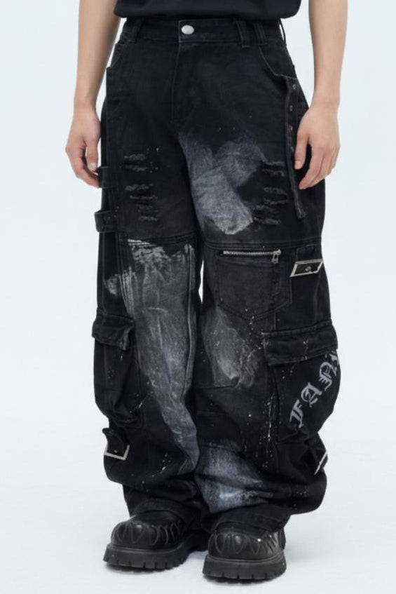 Distressed Cargo Denim  na2583