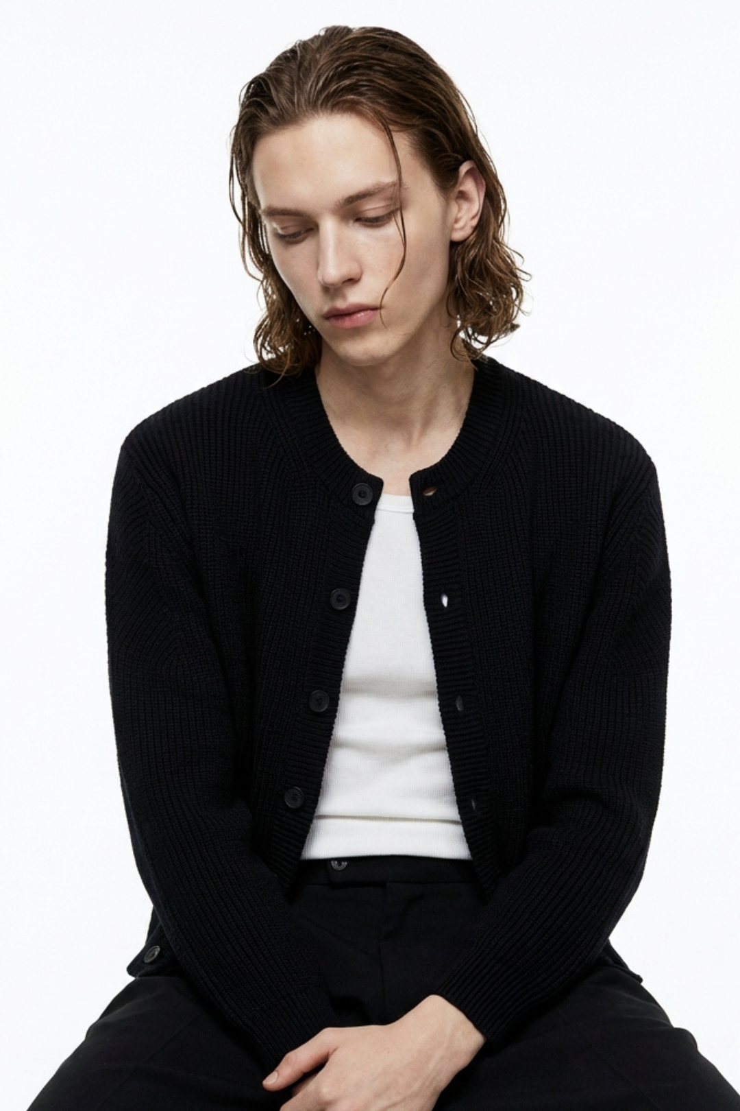 Quiet Rib Knit Cardigan na2363