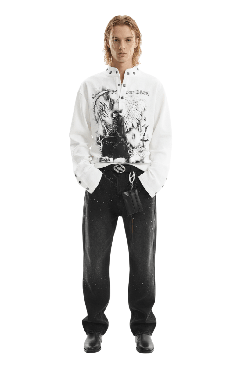 Gothic Reaper Oversized Shirt  na2390