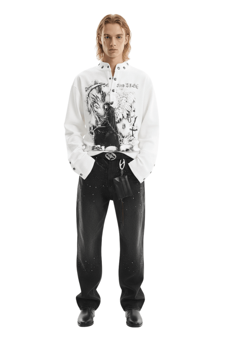 Gothic Reaper Oversized Shirt  na2390