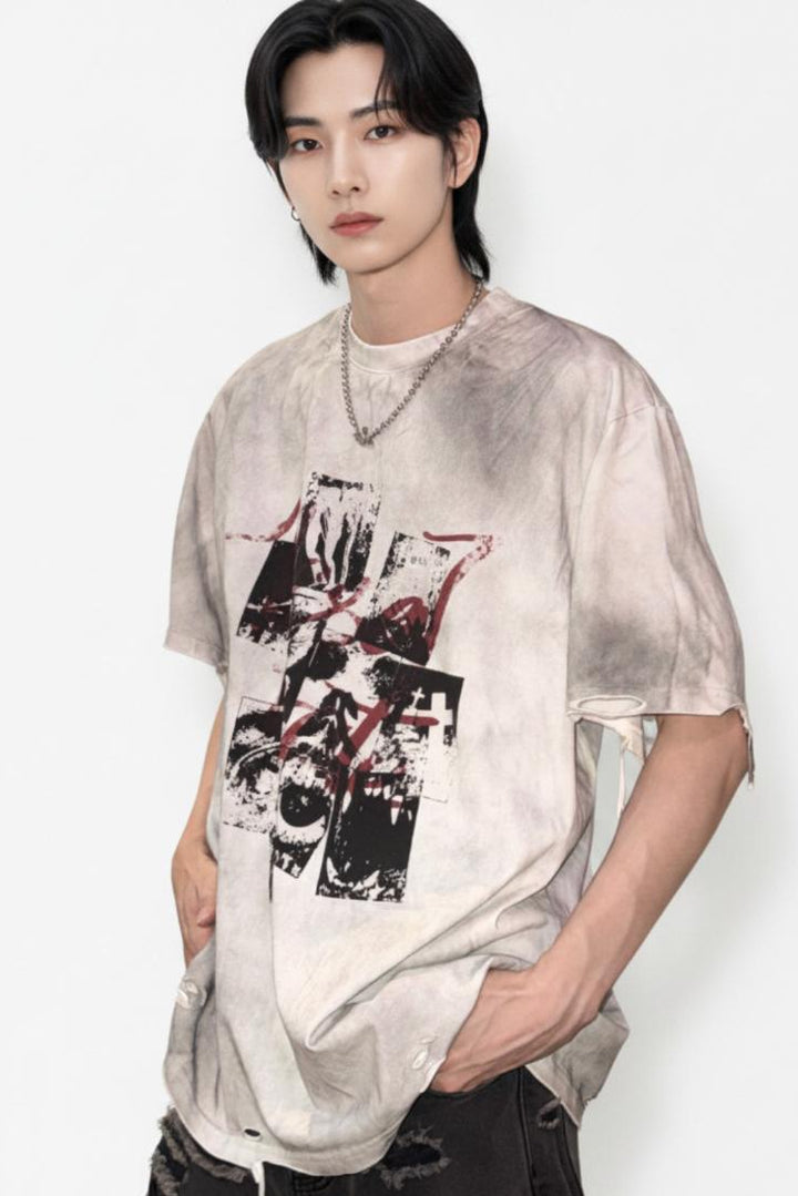 Distressed T-shirt  na2604
