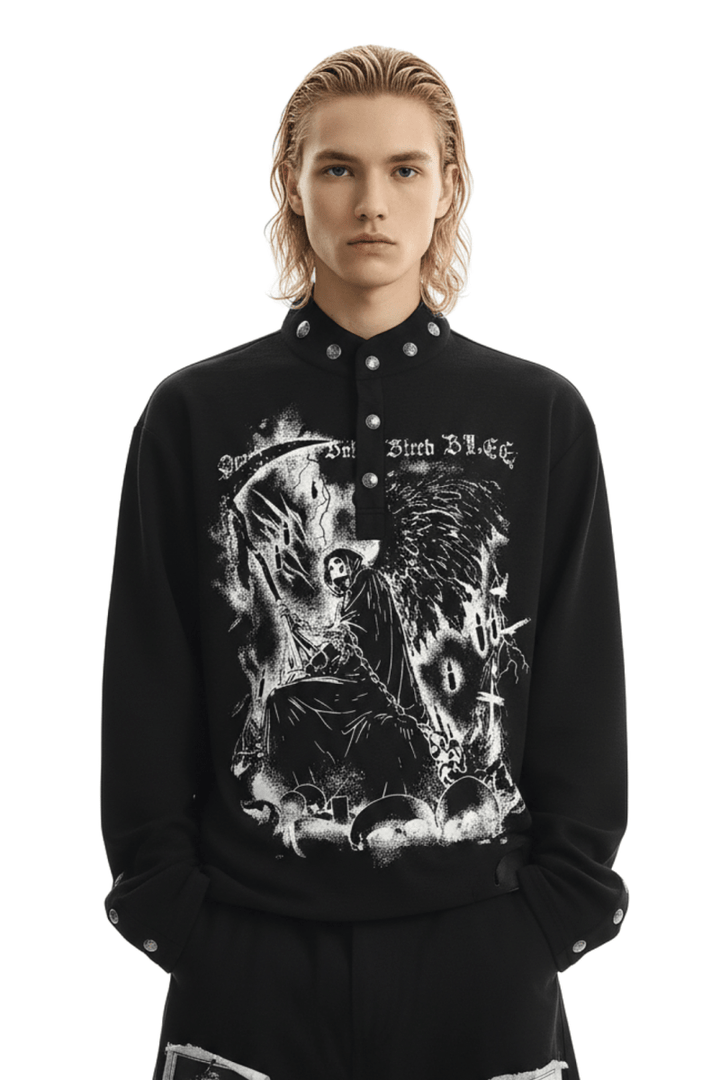 Gothic Reaper Oversized Shirt  na2390