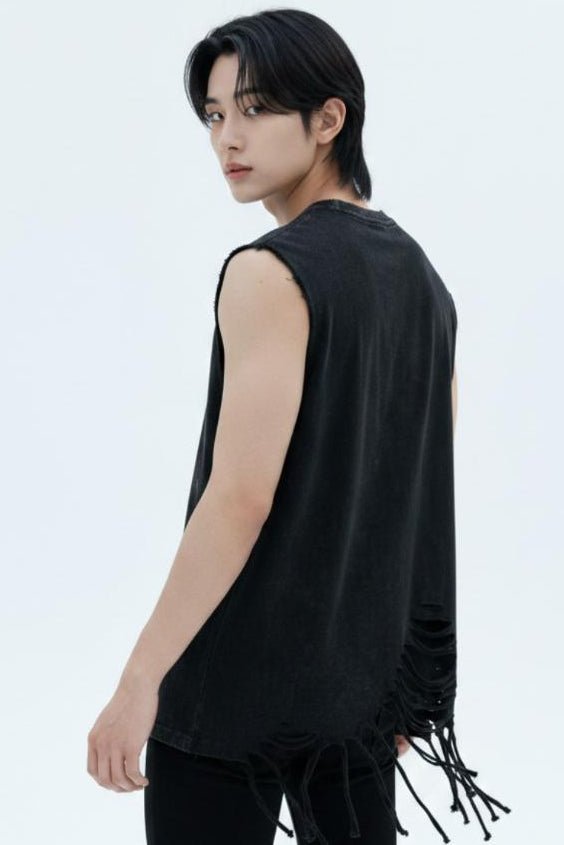 Distressed Sleeveless na2581