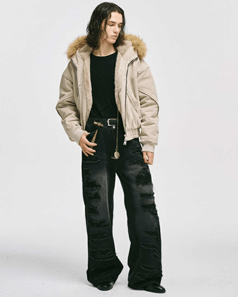 Shadow Fur Hybrid Jacket na2243 