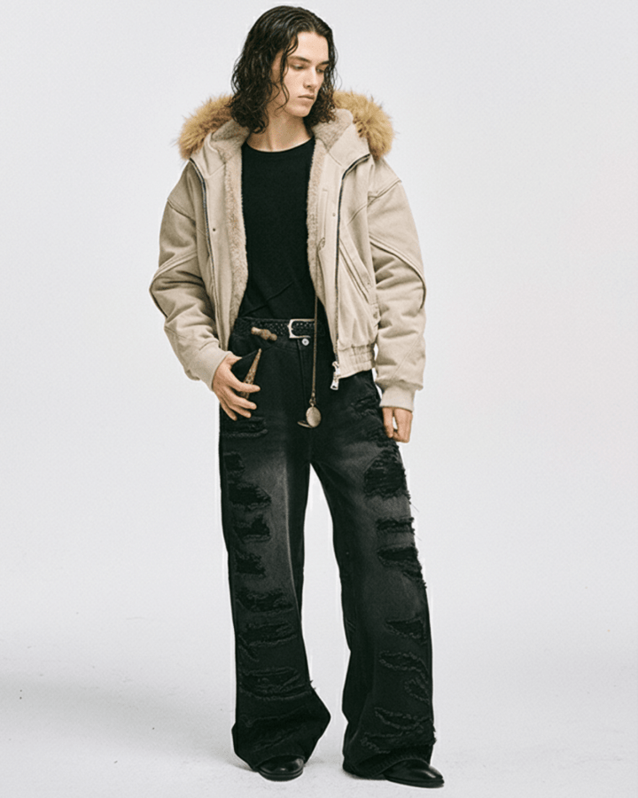 Shadow Fur Hybrid Jacket na2243 