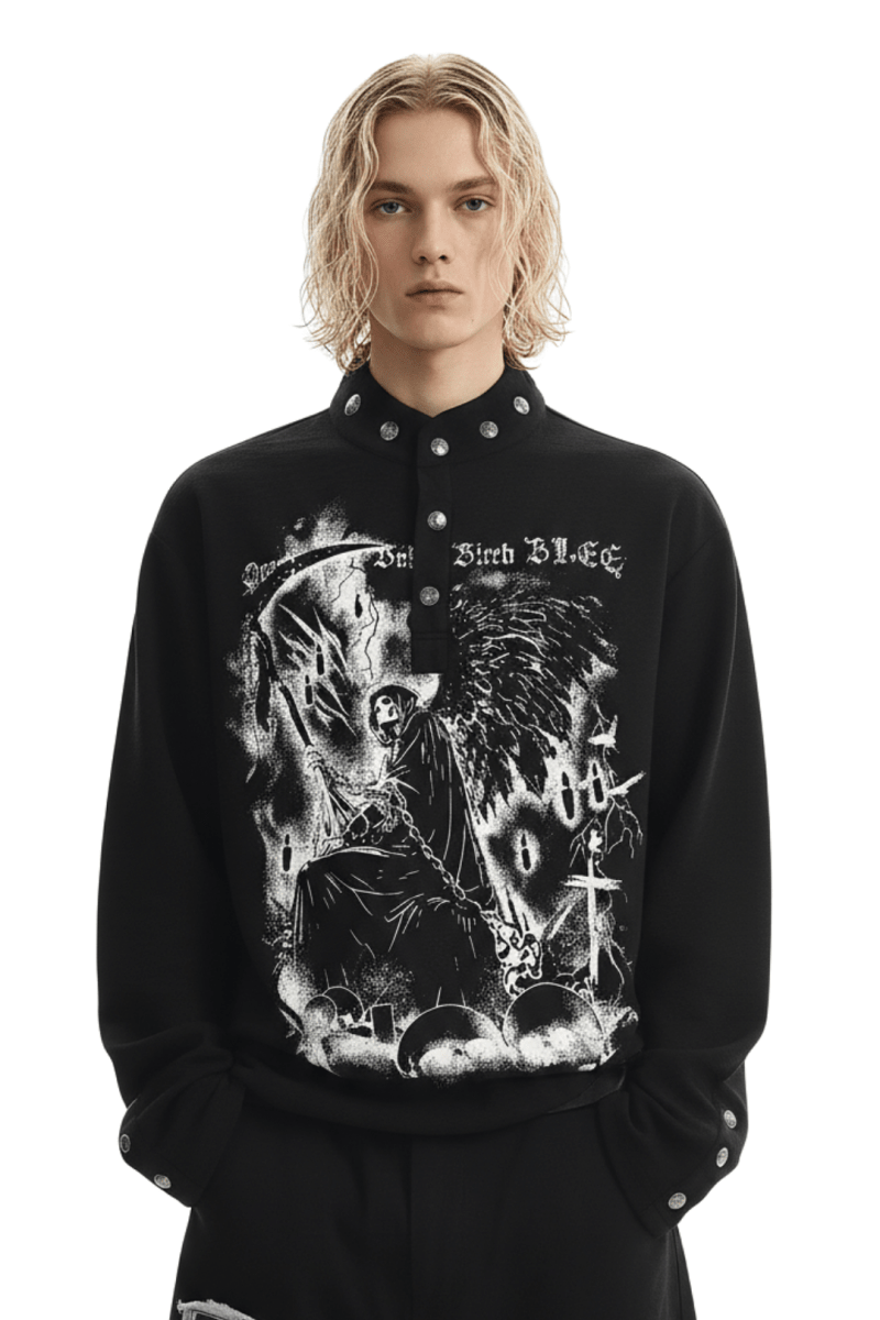 Gothic Reaper Oversized Shirt  na2390