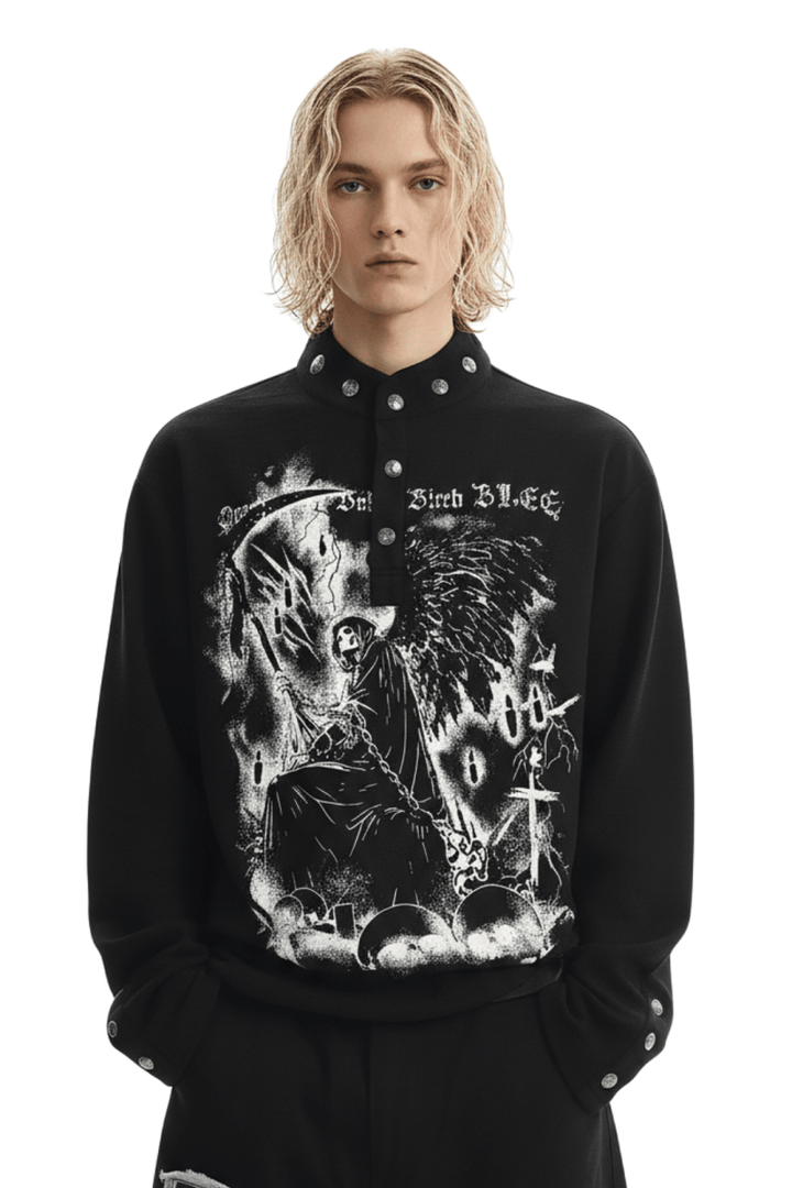 Gothic Reaper Oversized Shirt  na2390