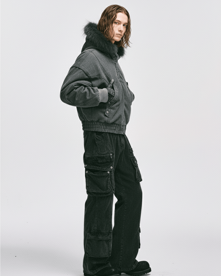 Shadow Fur Hybrid Jacket na2243 