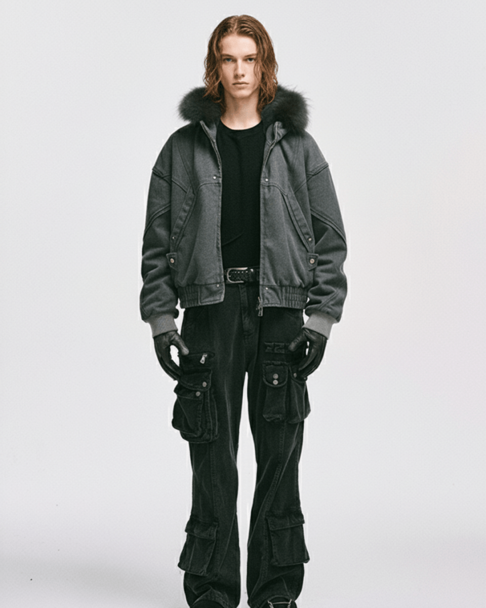 Shadow Fur Hybrid Jacket na2243 