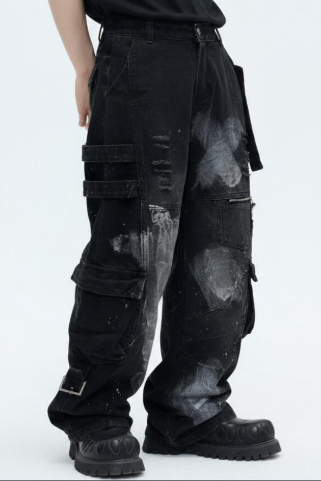 Distressed Cargo Denim  na2583