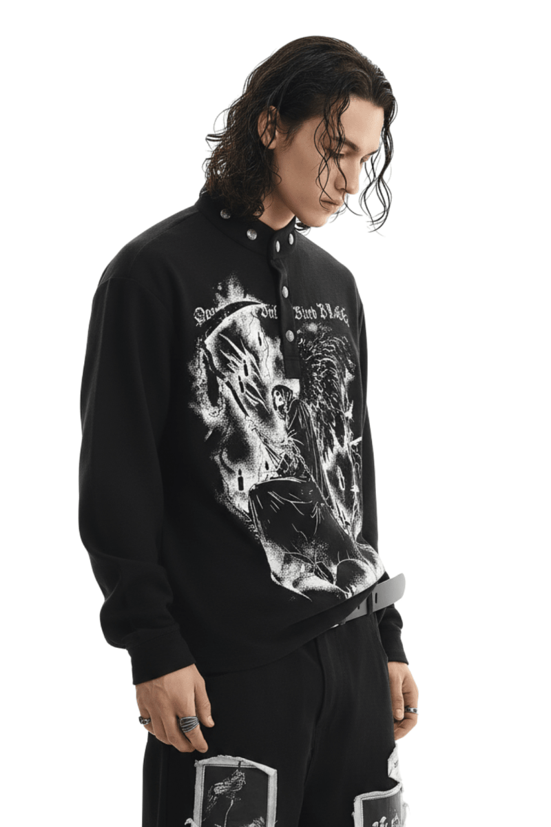 Gothic Reaper Oversized Shirt  na2390