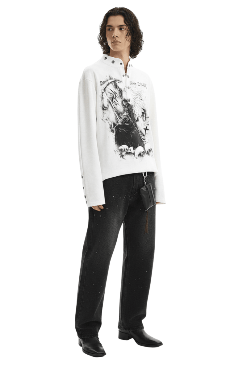 Gothic Reaper Oversized Shirt  na2390