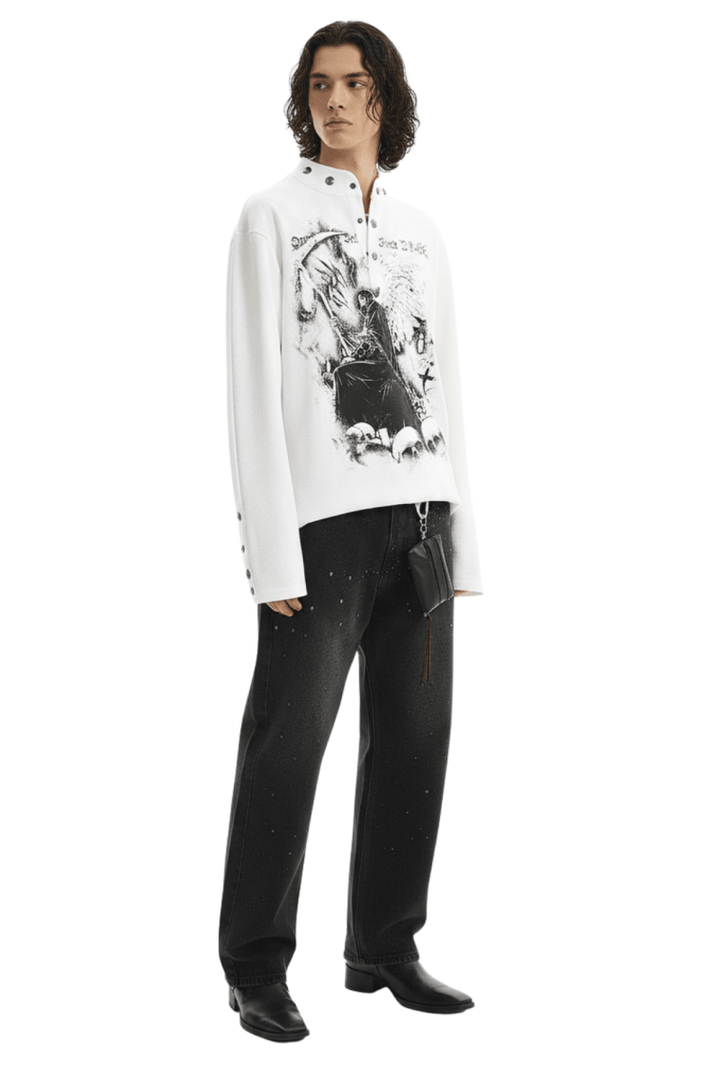 Gothic Reaper Oversized Shirt  na2390