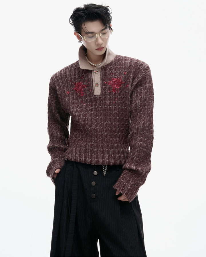 [ArguE CulturE] Garnet Bloom Knit Top na2250