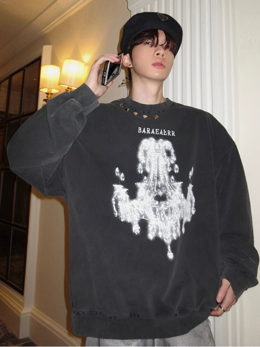 【JH HOMME】printing round neck sweater na1556